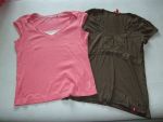 rosa T-Shirt von esprit- Gr??e M- 3 Euro--khaki T-Shirt von edc- Gr??e M- h?bscher H?kelrand, leichte Waschspuren- 3 Euro